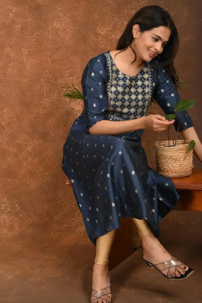 Umbrella kurtis Mid Night Blue