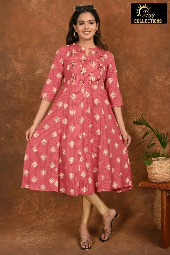 Umbrella kurtis Rose