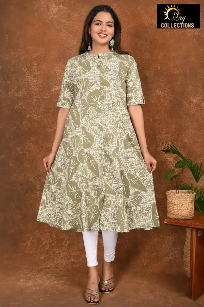 Aline kurtis Olive Green (S-38)