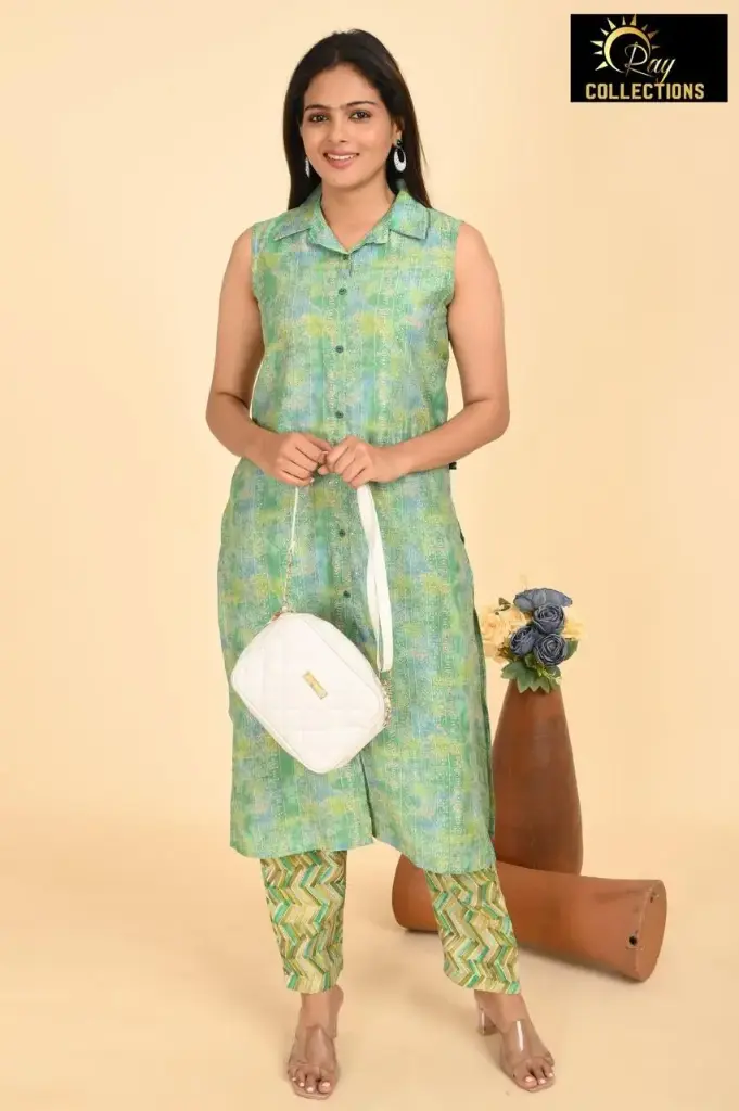 Mens collar cordsets Greenish-Blue (S-38)