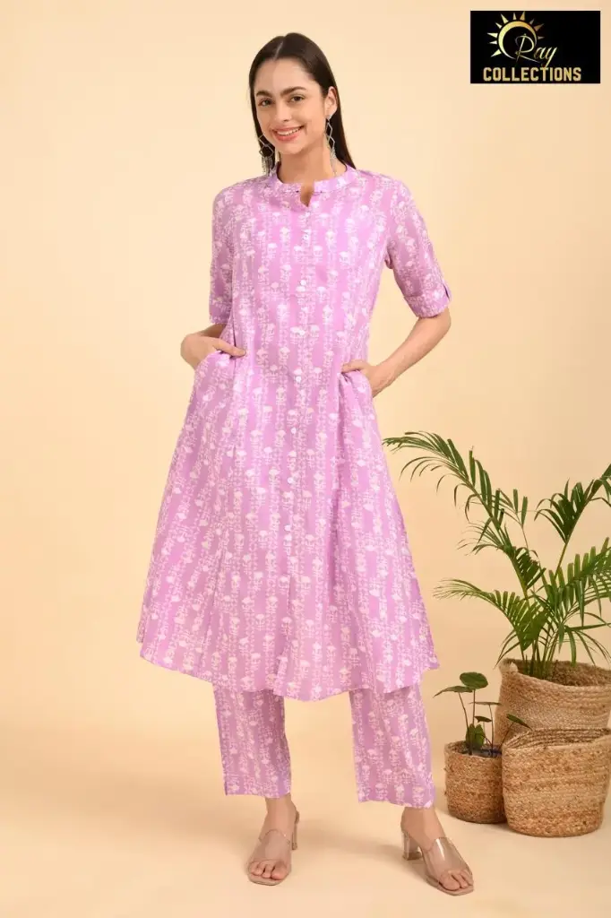 Aline Cotton Cordsets Voilet (S-38)