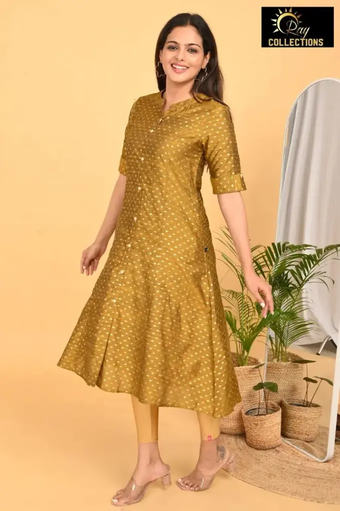Aline kurtis silk Olive Green