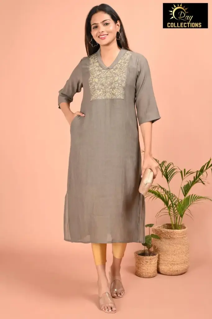Designer kurtis Gray (S-38)
