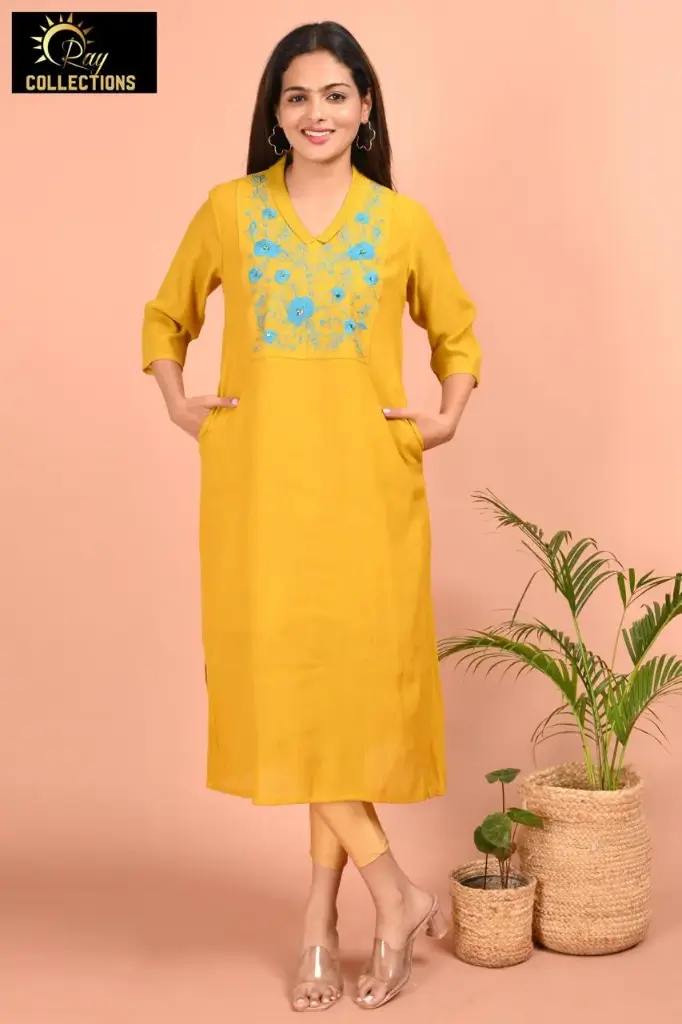 Designer kurtis Yellow (S-38)