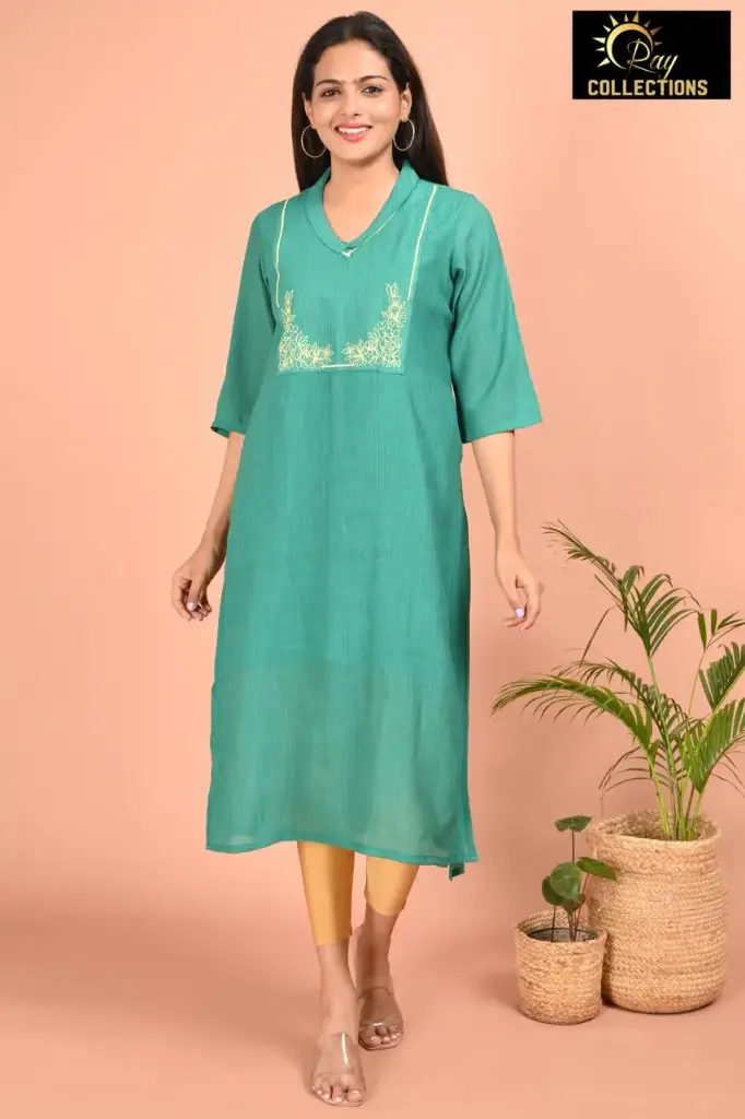 Designer kurtis Aqua green (S-38)