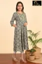 Umbrella kurtis-2 Gray Yellow Pattern
