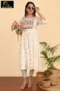 Umbrella kurtis-2 Cream, Red Black embroidery