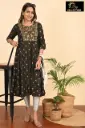 Umbrella kurtis-2 Black and Brown, Gold embroidery