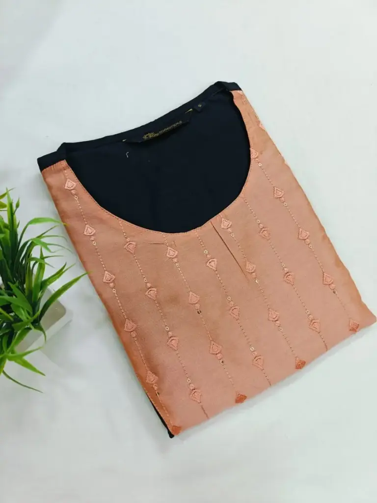 Embroidery Kurtis Cream, Cream Embroidery (S-38)