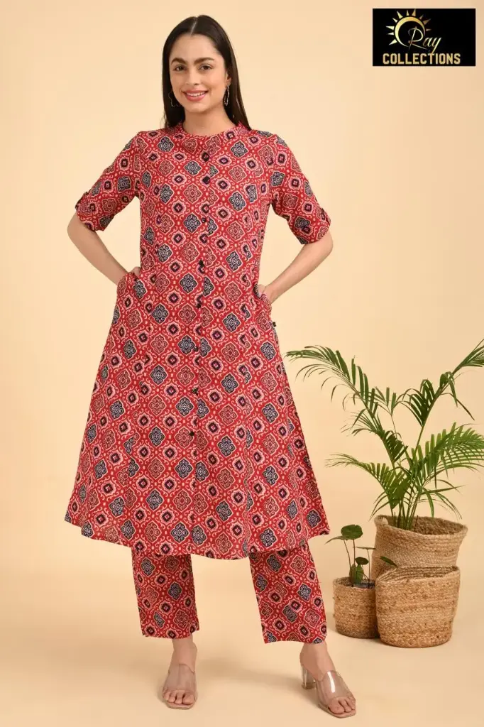 Aline Cotton cordsets Red, pink, Black patters (S-38)