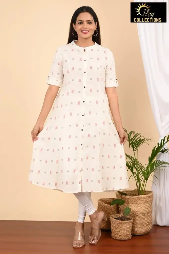 Aline cotton Cream, Red-Black dots (S-38)