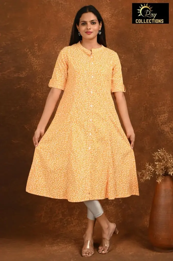 Aline kurtis light orange