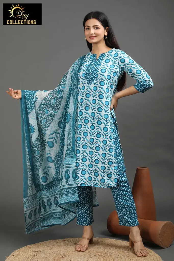 Rayon kurti sets Blue