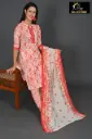 Muslin silk Duppatta sets white with orange