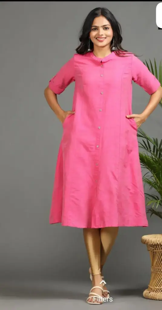 Aline kurtis Pink (S-38)