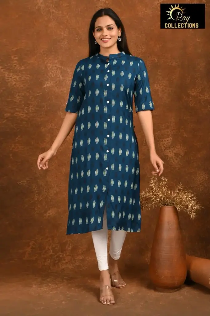 Collar Neck Kurtis Dark Blue