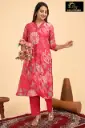 Vatican kurti set Red with Gray