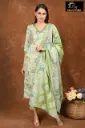 Rayon Foil Duppatta sets Green