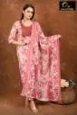 Rayon Foil Duppatta sets Pink with Cream Patterns