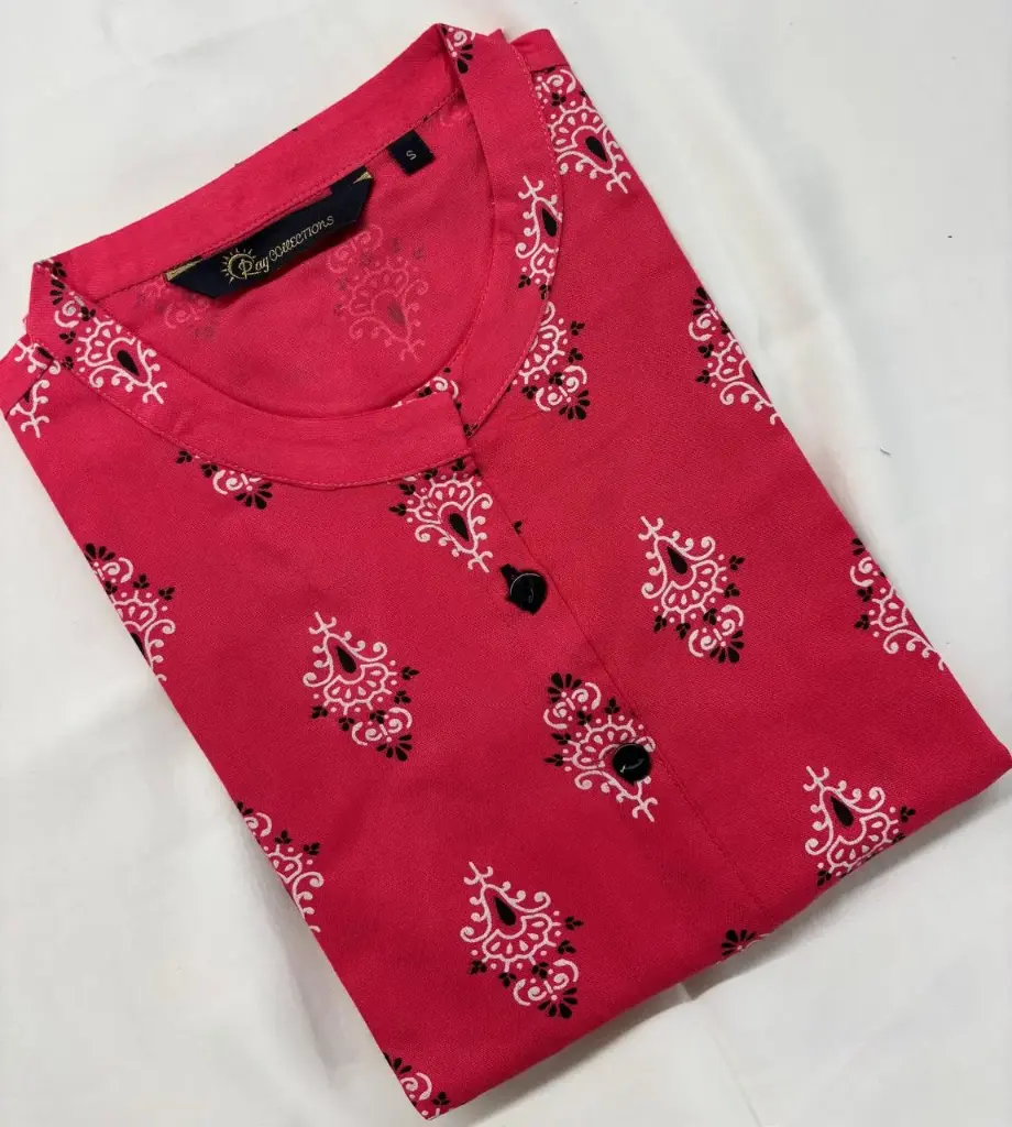 Collar neck kurti Light Red 