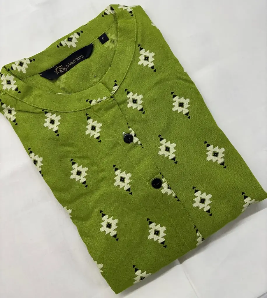 Collar neck kurti Green 