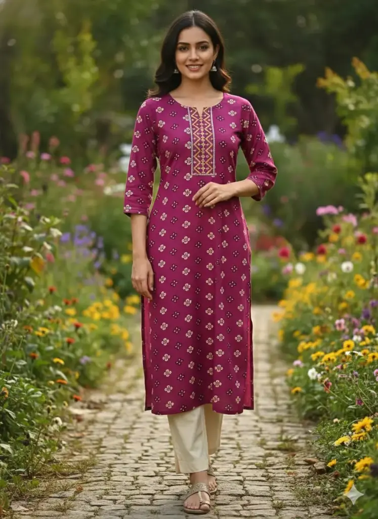 1500 Combo Kurtis Voilet and White, Yellow Embroidery (S-38)