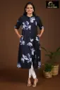 Combo Aline kurtis 2 @ 1060 Dark Blue with White Flowers