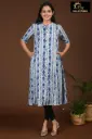 Combo Aline kurtis 2 @ 1060 White with Blue Pattern