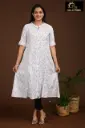 Combo Aline kurtis 2 @ 1060 White with Multi Colour leaves