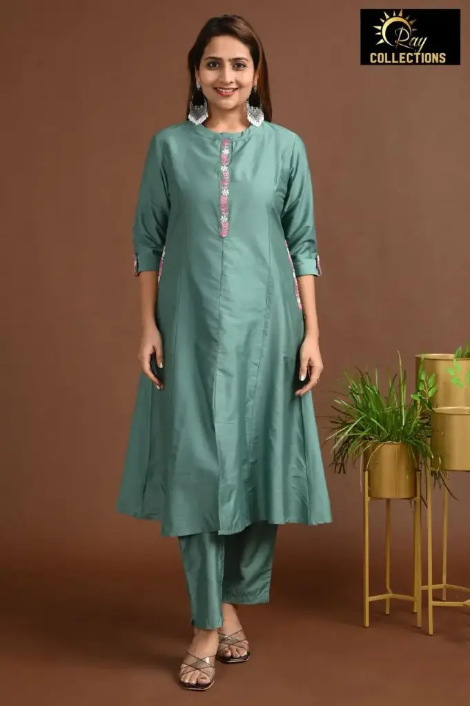 Aline Cordsets  Shiny Greenish Blue (S-38)