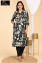 Vatican kurti set Black with White flowers