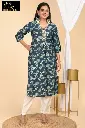 Chanderi Set Greyish blue with Gold Flowers
