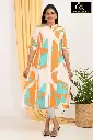 Combo Aline kurtis 2 @ 1060 White, Orange, Blue