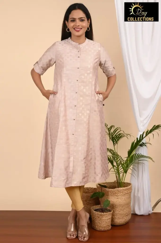 Combo Aline kurtis 2 @ 1060 Lavender with Silver Patterns