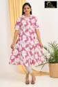 Combo Aline kurtis 2 @ 1060 Voilet with White Flowers