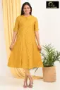 Combo Aline kurtis 2 @ 1060 Orange with Gold Patterns