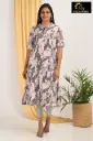 Combo Aline kurtis 2 @ 1200 Gray with Pink Flowers