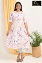 Combo Aline kurtis 2 @ 1200 White with Purple/Pink flowers