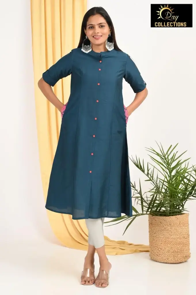 Combo Aline kurtis 2 @ 1200 Dark Greenish Blue (S-38)