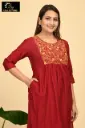 Partywear Duppatta kurta sets Red with Gold Design