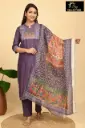 Partywear Duppatta kurta Purple with White Desing