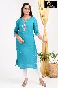 Emb Office & college wear kurtis Sky Blue