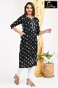 Emb Office & college wear kurtis Black
