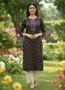 Emb Office & college wear kurtis Wine