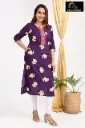 Emb Office & college wear kurtis Purple Butterfly 