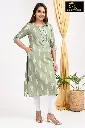 Emb Office & college wear kurtis Light Green 