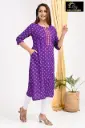 Emb Office & college wear kurtis Purple Dots  