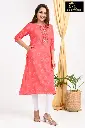 Emb Office & college wear kurtis Peach 2
