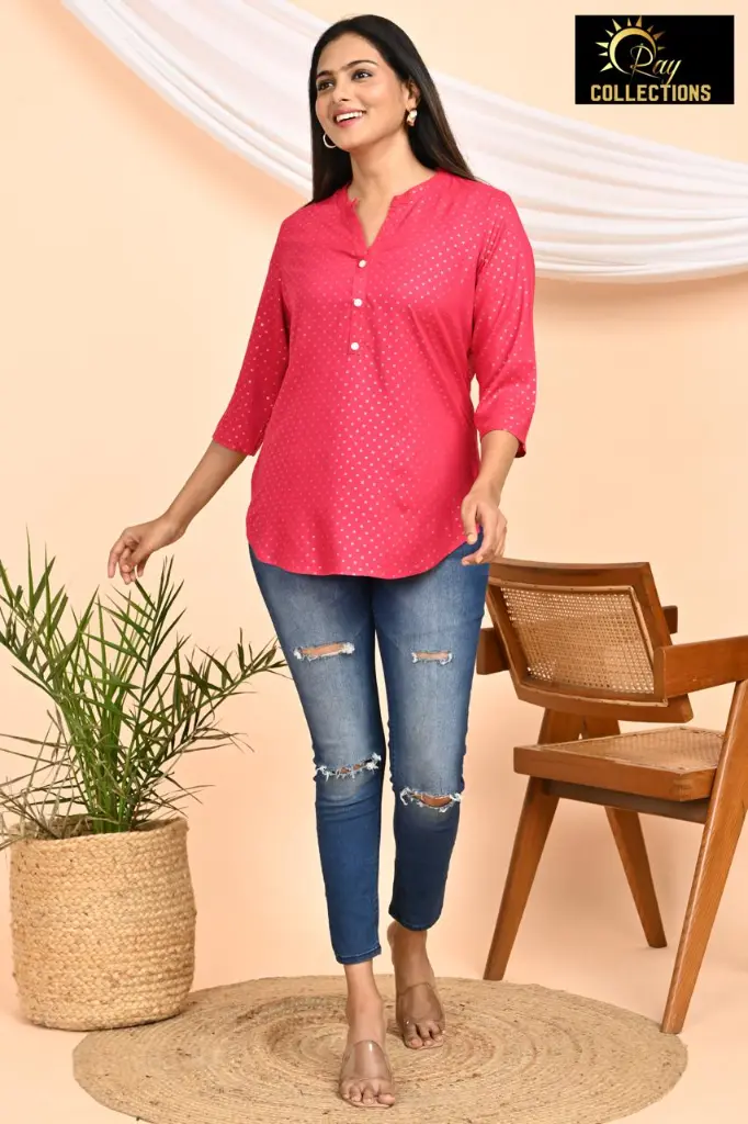 Short Tops Pink Roman Silk  (XS-36)