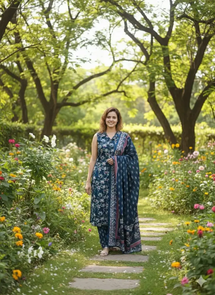 Cotton Blue kurtasets    (S-38)